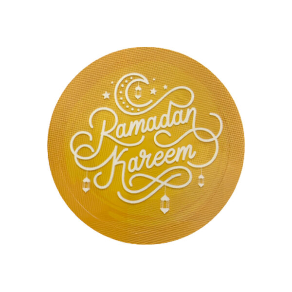 Yellow Printed Ramadan Kareem Stickers Pack of 12 - Image 2