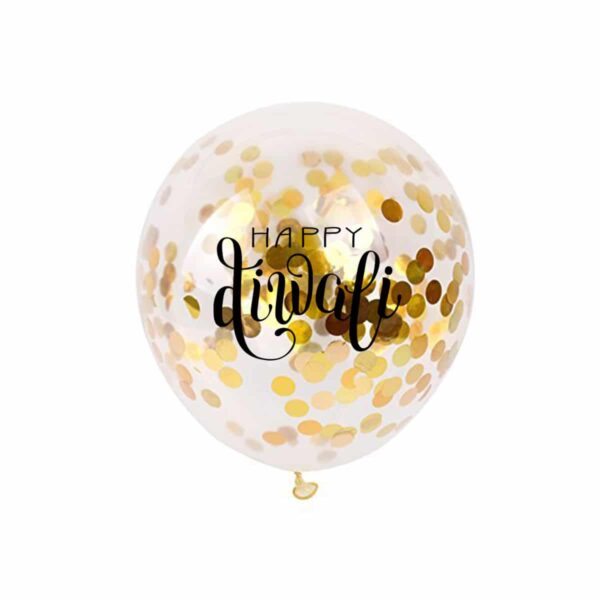 Happy Diwali Confetti Balloon Pack - Gold
