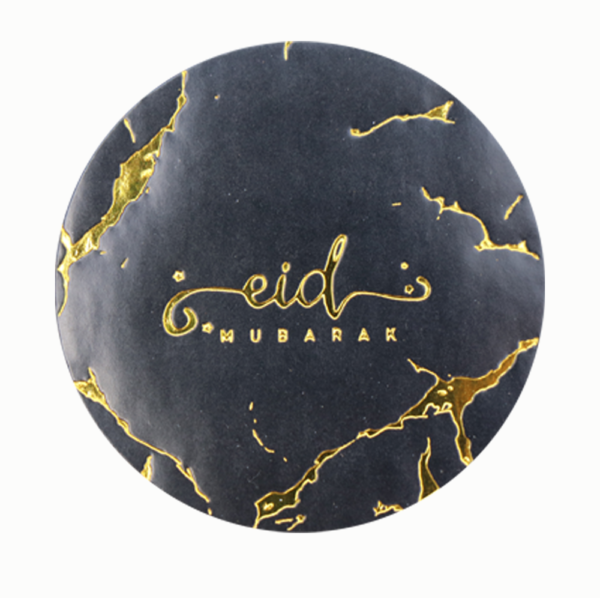 Eid Mubarak Marble Stickers Pack of 10 Black