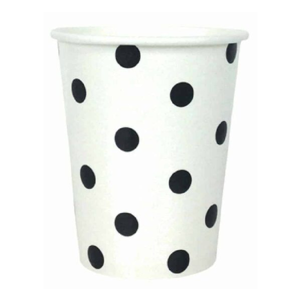 Black Polka Dots Paper Cups