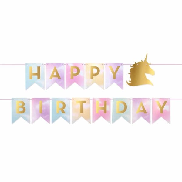 Unicorn Happy Birthday Banner