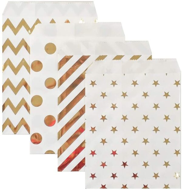 Gold Foiled Party Favor Candy Bags