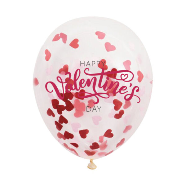 Happy Valentine's Day Heart Confetti Balloon Pack