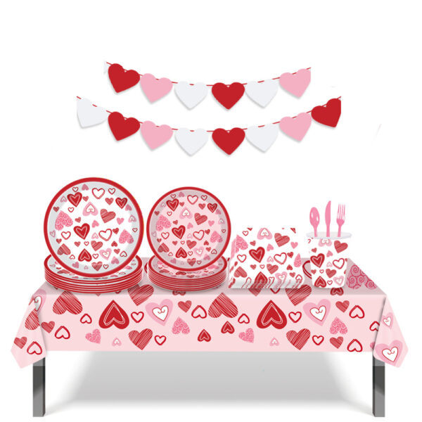 Hearts Design Party Tableware Set