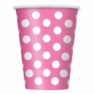 Dark Pink Polka Dots Paper Cups