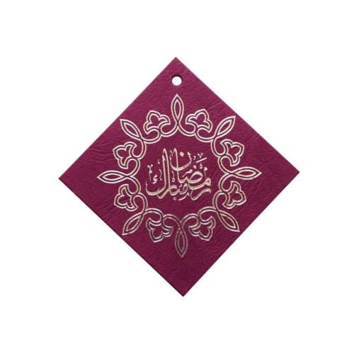 Diamond Shaped Ramadan Mubarak Foiled Gift tags pack of 10 – Maroon