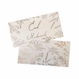 Rose Gold Floral Eid Mubarak Envelopes Pack of 10