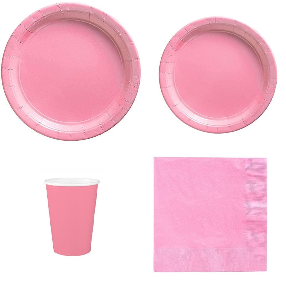 Plain Colored Party Tableware Set Bleu Ciel- SERVES 8