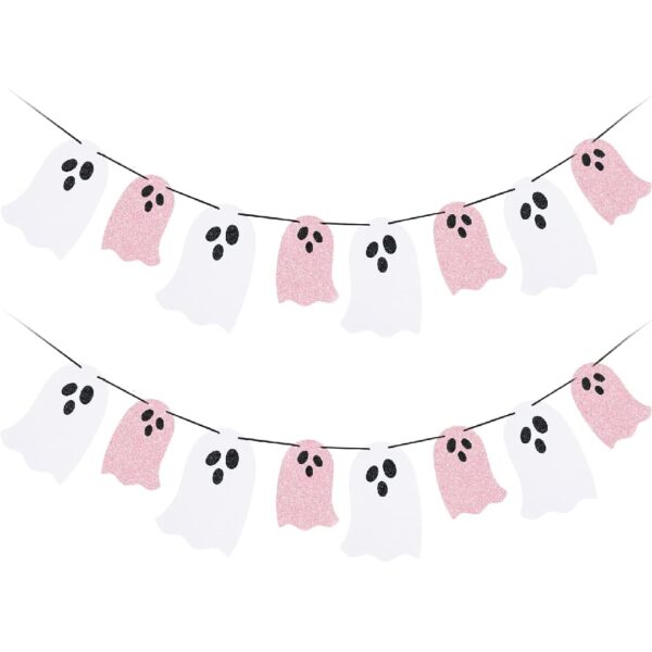 Glittering Ghost Halloween Hanging Banner