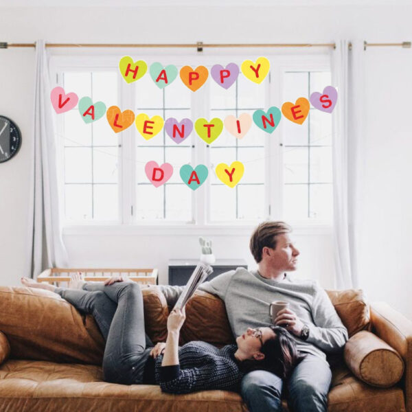 Multicolor Heartfelt Happy Valentines Day Banner - Image 3