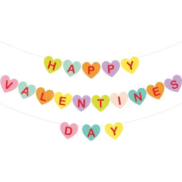 Multicolor Heartfelt Happy Valentines Day Banner