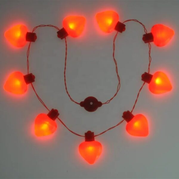Valentine's Day LED Flashing Red Heart Necklace - Image 3