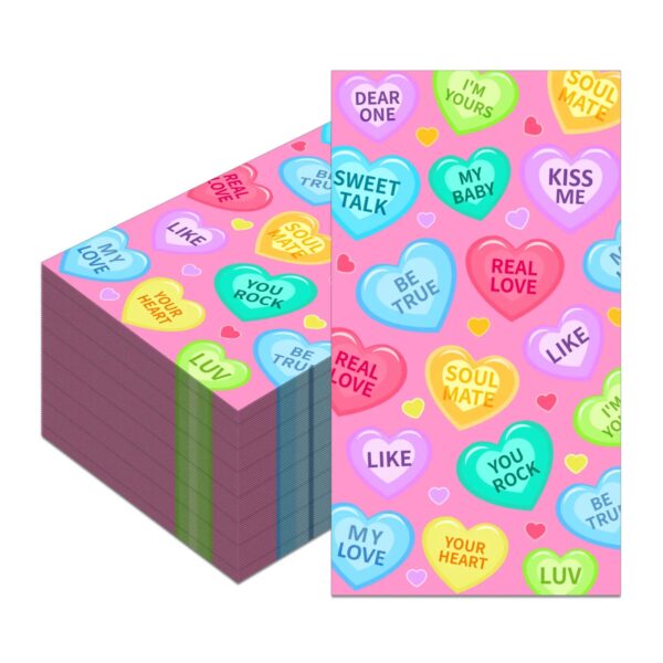 Valentine's Conversation Heart Paper Napkin- 20 Pcs