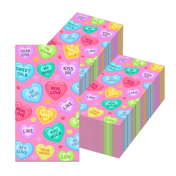 Valentine's Conversation Heart Paper Napkin- 20 Pcs - Image 4