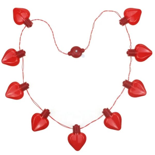 Valentine's Day LED Flashing Red Heart Necklace