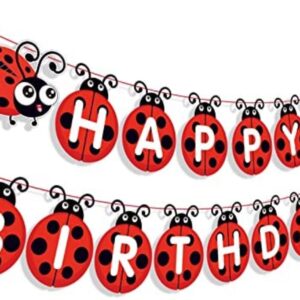 Ladybug Theme Birthday Party Supplies Ladybug "Happy Birthday" Banner.