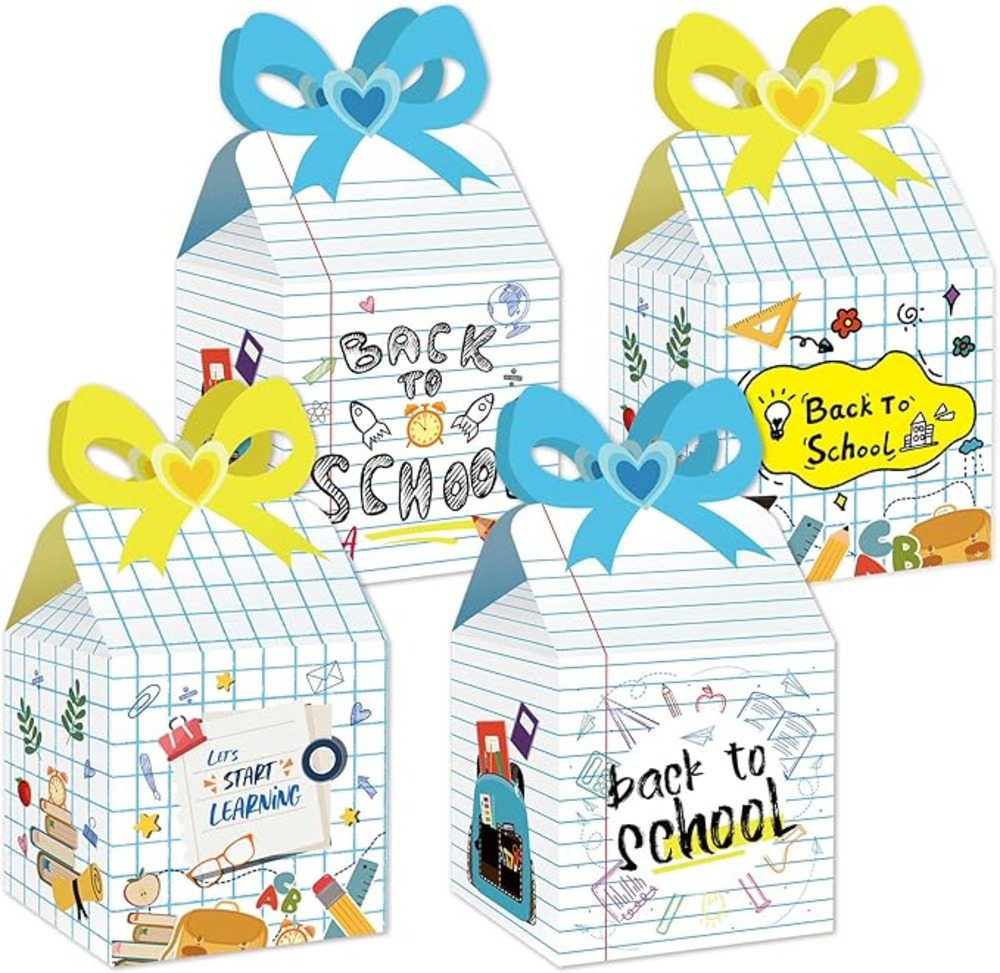 12 Pack Back to School Party Favor Treat Boxes – Classroom Theme Gift Boxes