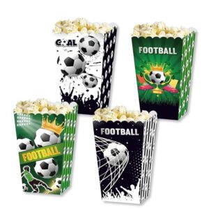 Soccer Theme Party Supplies: 12-Pack Soccer Popcorn Boxes for Birthday Party Supplies