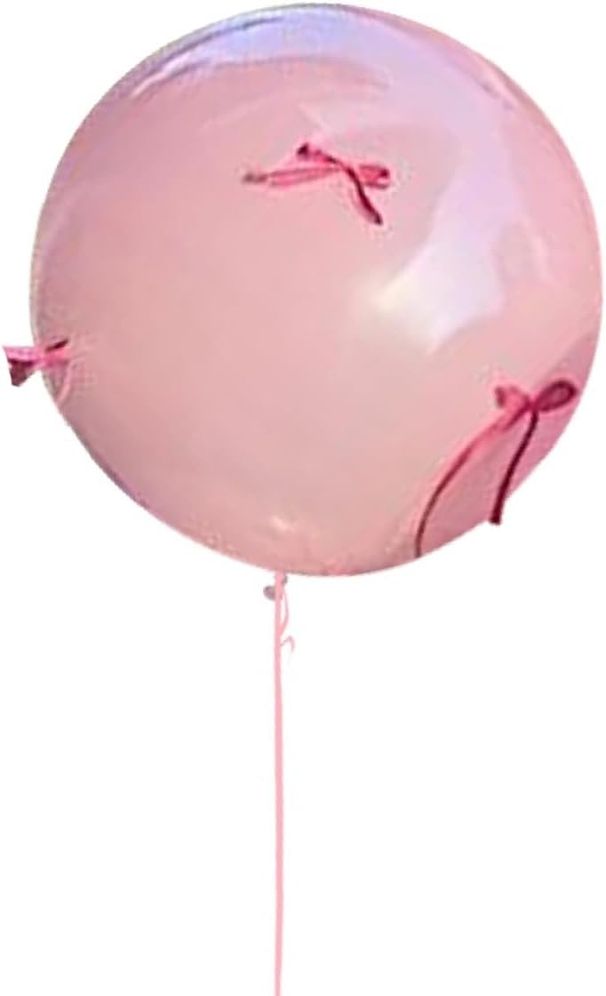 Pink Bobo Balloons with Tie Bow- 1 Pc