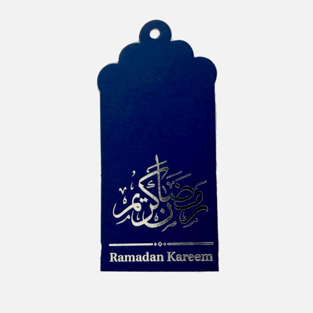 Blue Ramadan Kareem Gold Foil Gift Tags- 10 Pcs