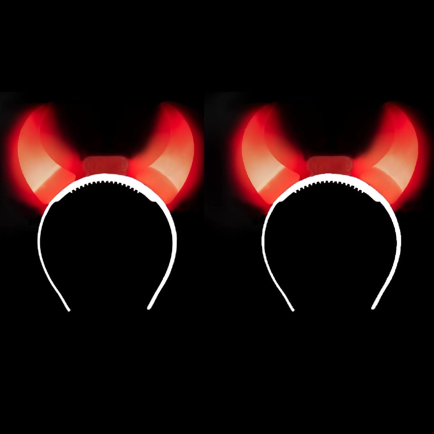 Pack of 2 Devil Ear Glow Horn Headband