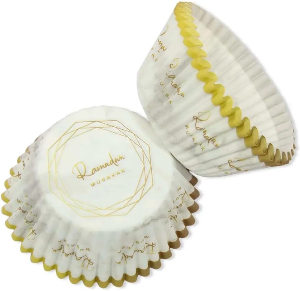 Marble Design Ramadan Cupcake Holder- 50 Pcs