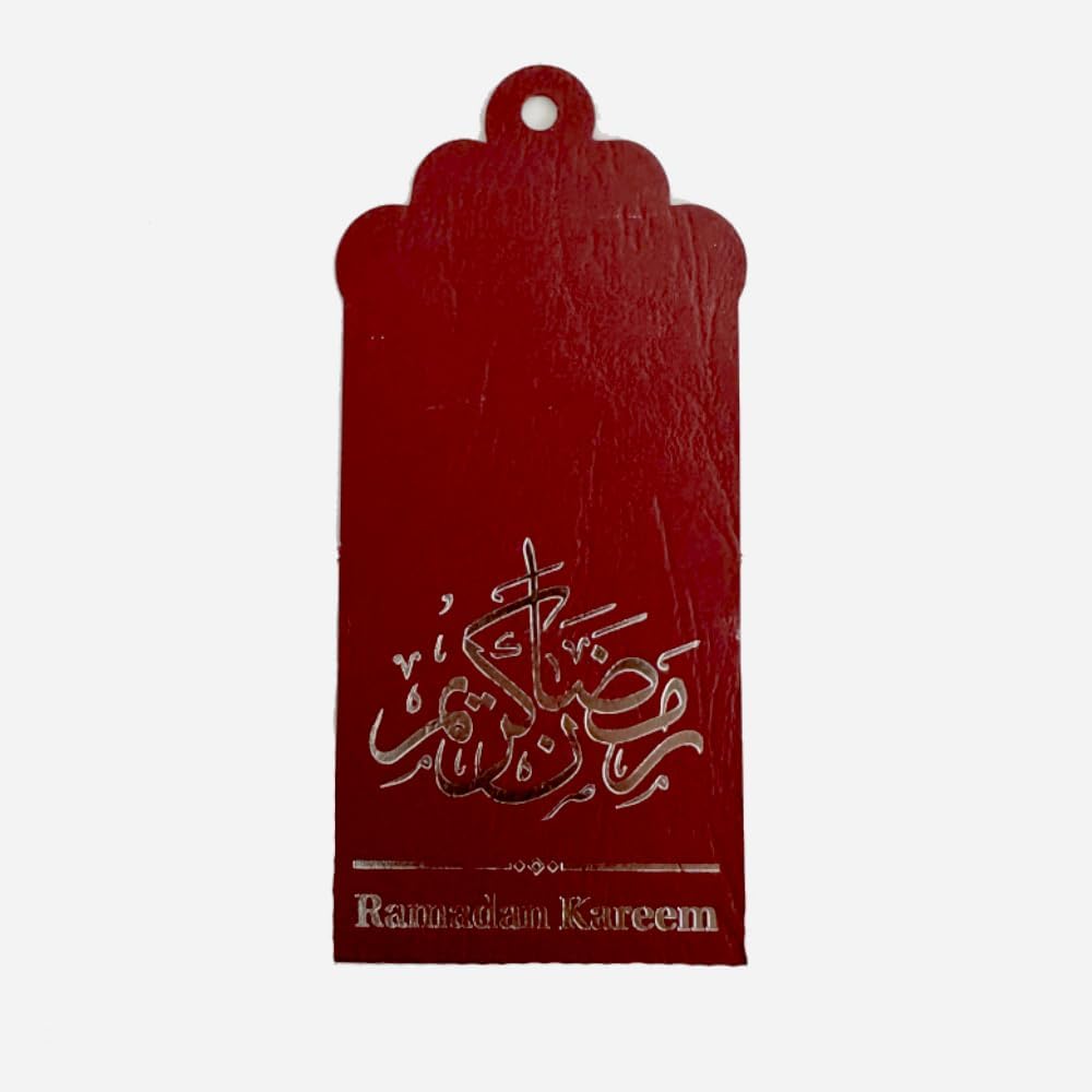 Maroon Ramadan Kareem Gold Foil Gift Tags- 10 Pcs