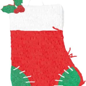 Red Stocking Shaped Christmas Piñata