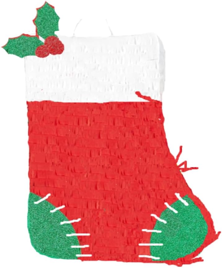 Red Stocking Shaped Christmas Piñata