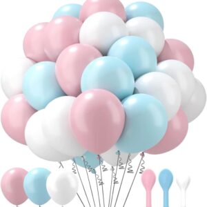 Pink Blue and White Balloons Set