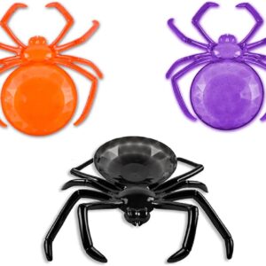 Halloween Plastic Spider Candy Bowl Set of 3 – Orange, Purple & Black