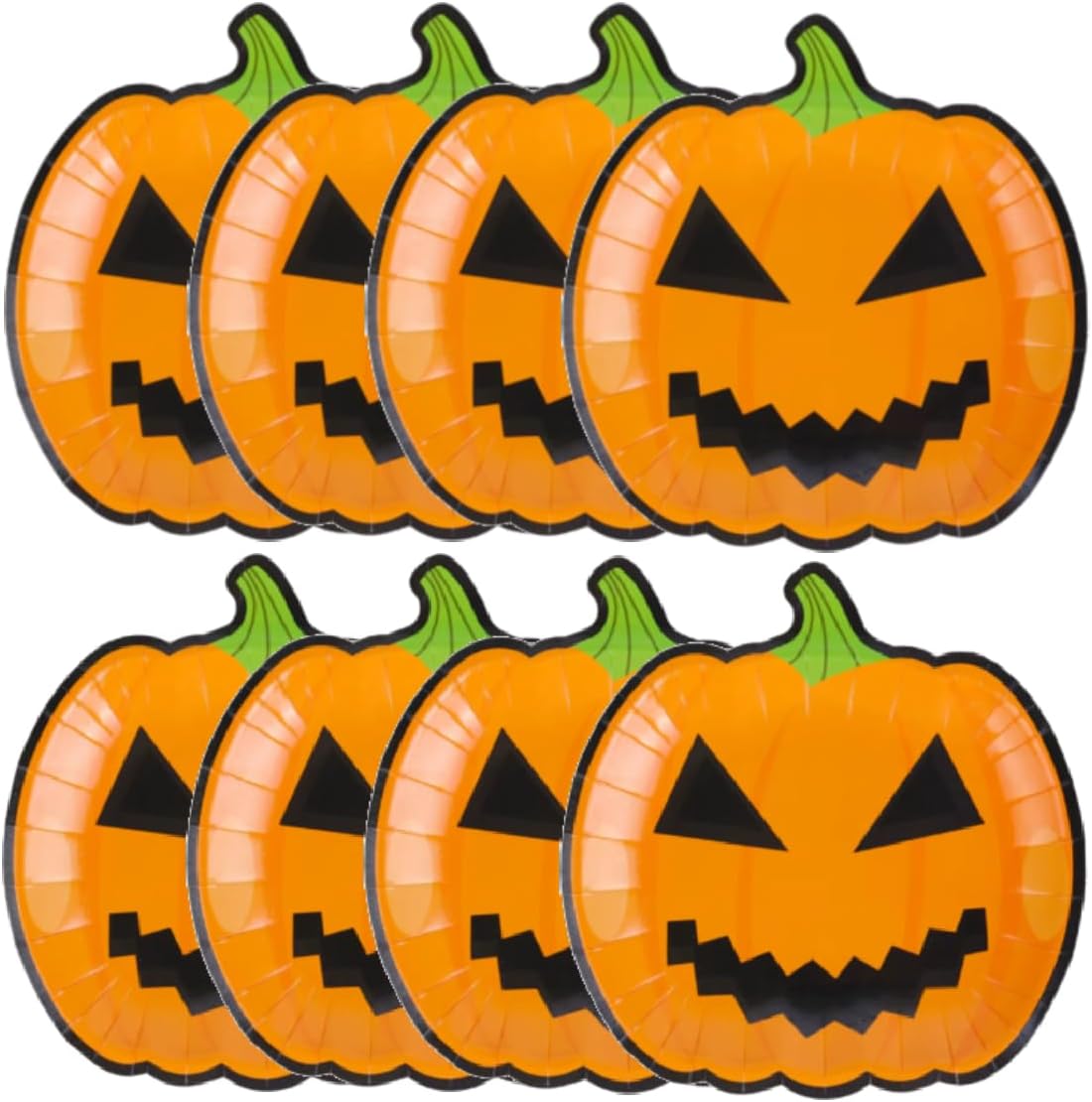 Halloween Orange Pumpkin Plates- Set of 8
