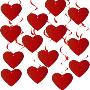 Red Heart Swirl Hanging Decoration