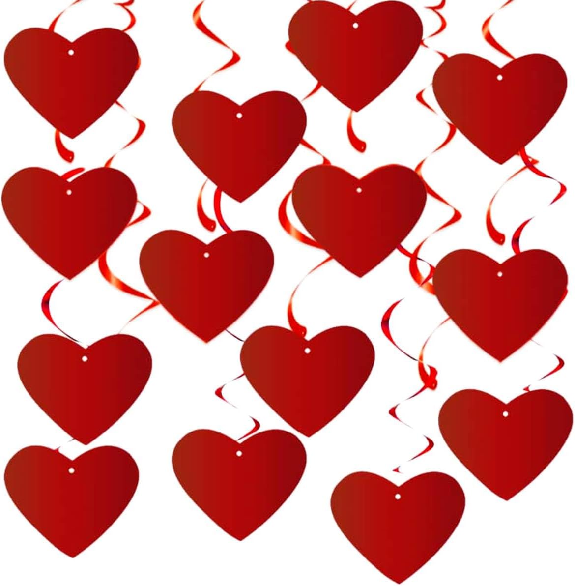 Red Heart Swirl Hanging Decoration