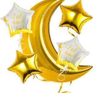 Mosque Theme Moon Star Eid Balloon Kit- 5 Pcs