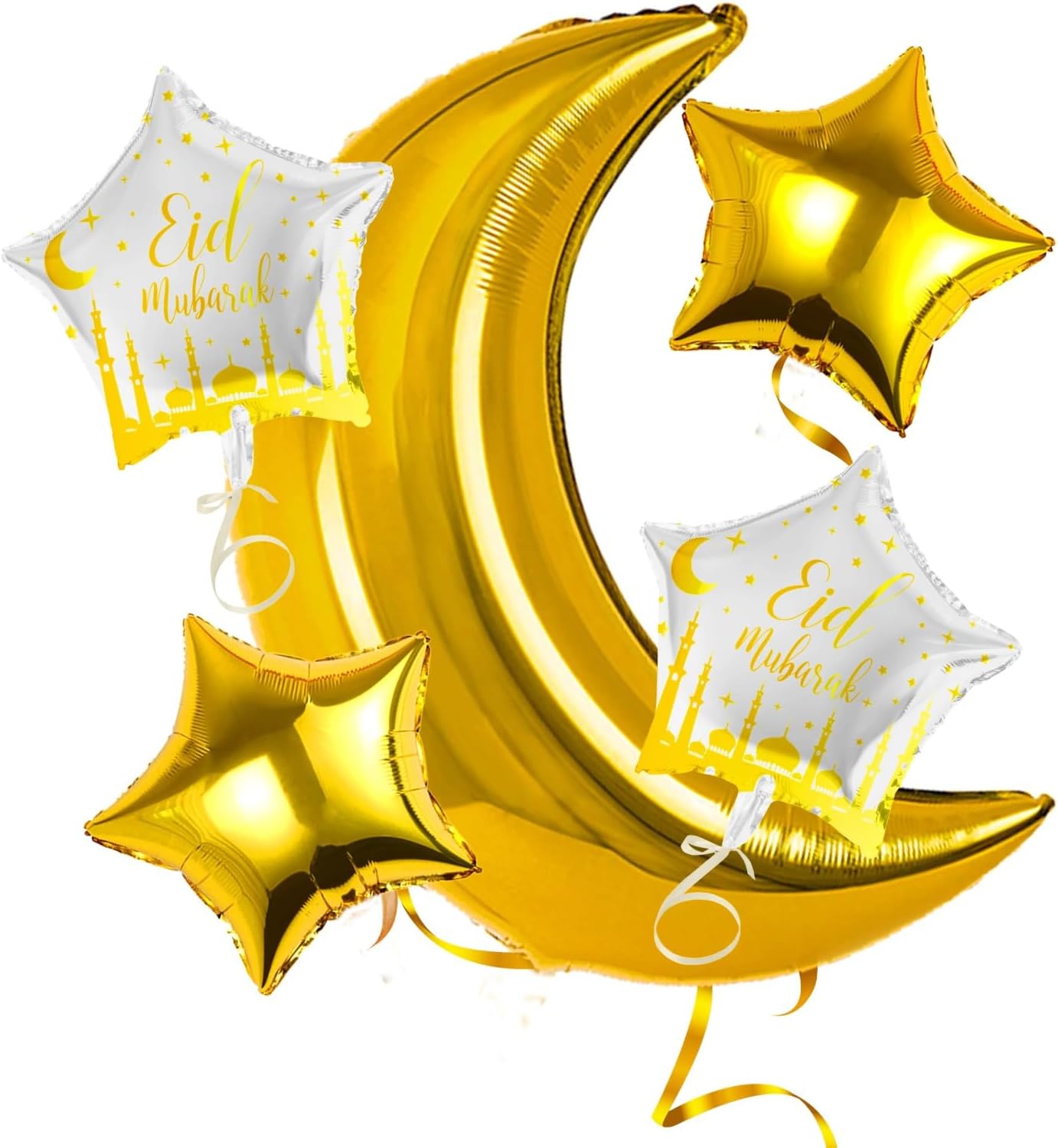 Mosque Theme Moon Star Eid Balloon Kit- 5 Pcs