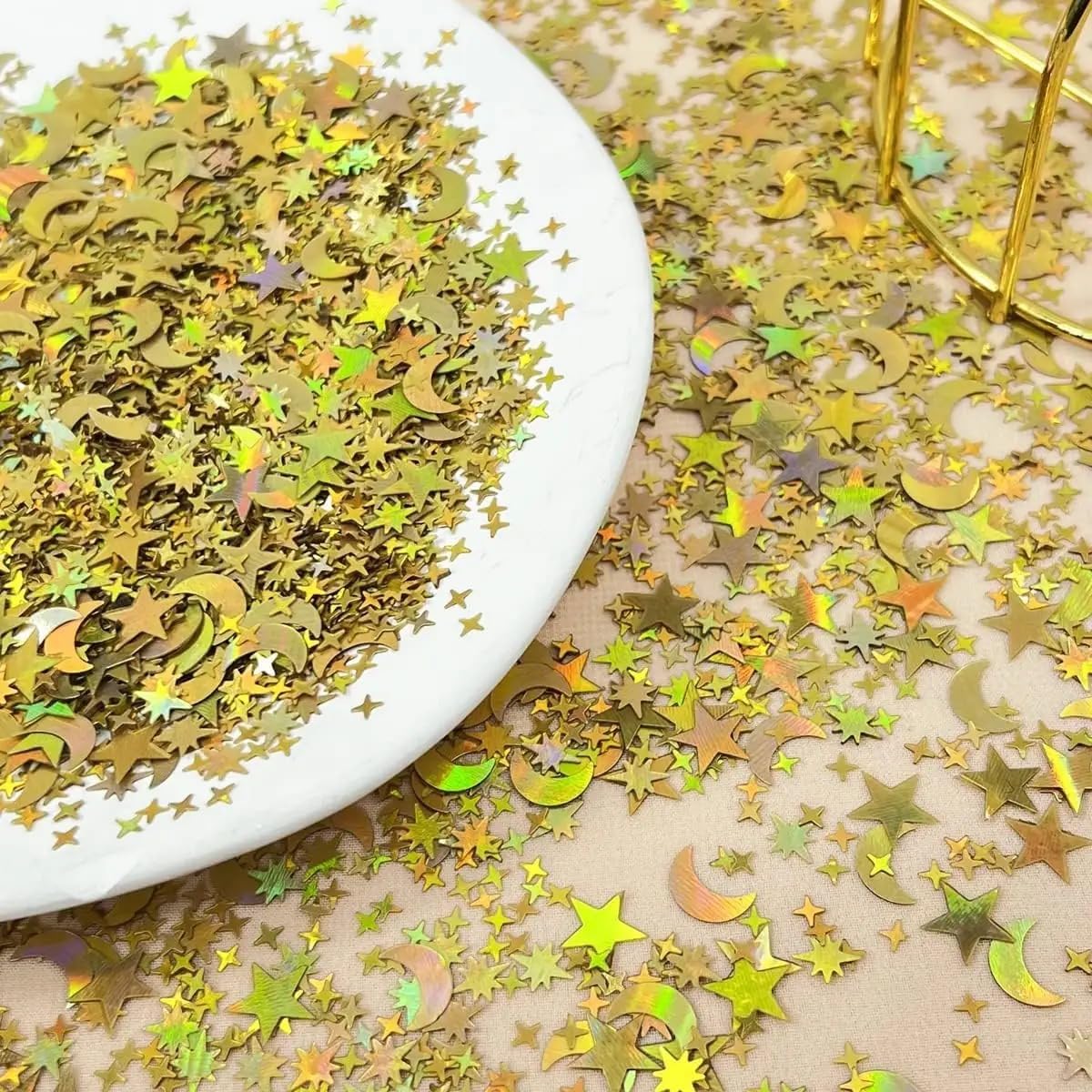 Gold Chrome Moon Star Confetti