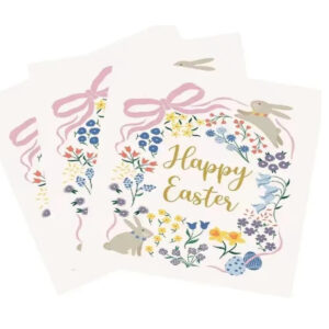 Pink Floral Easter Paper Napkins- 16 Pcs