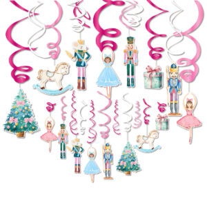 Nutcracker Christmas Hanging Swirl Decorations