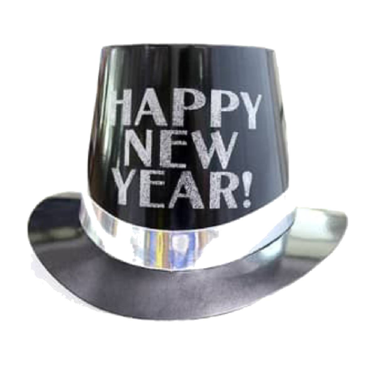Silver Happy New Year Party Hat