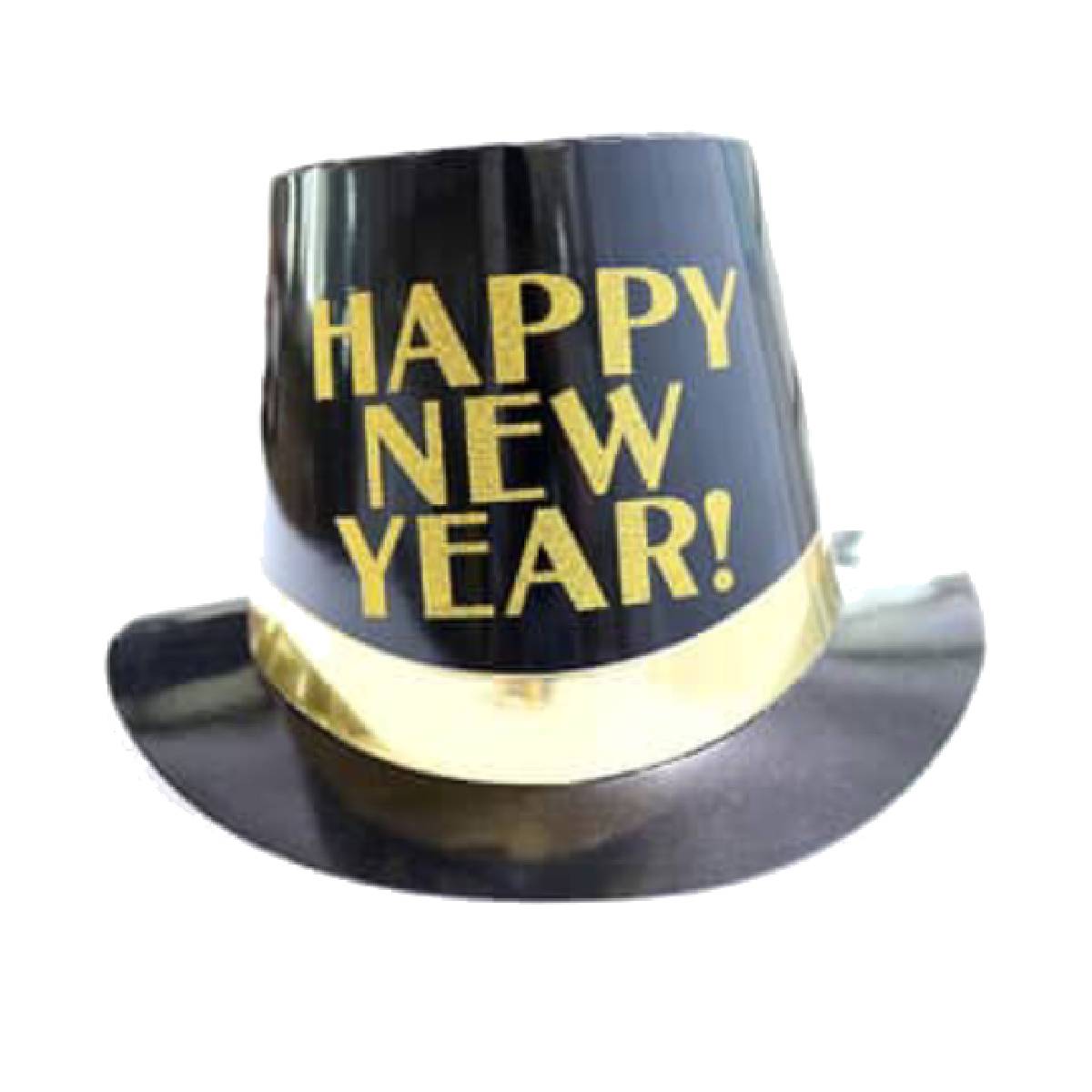 Gold Black Happy New Year Party Hat