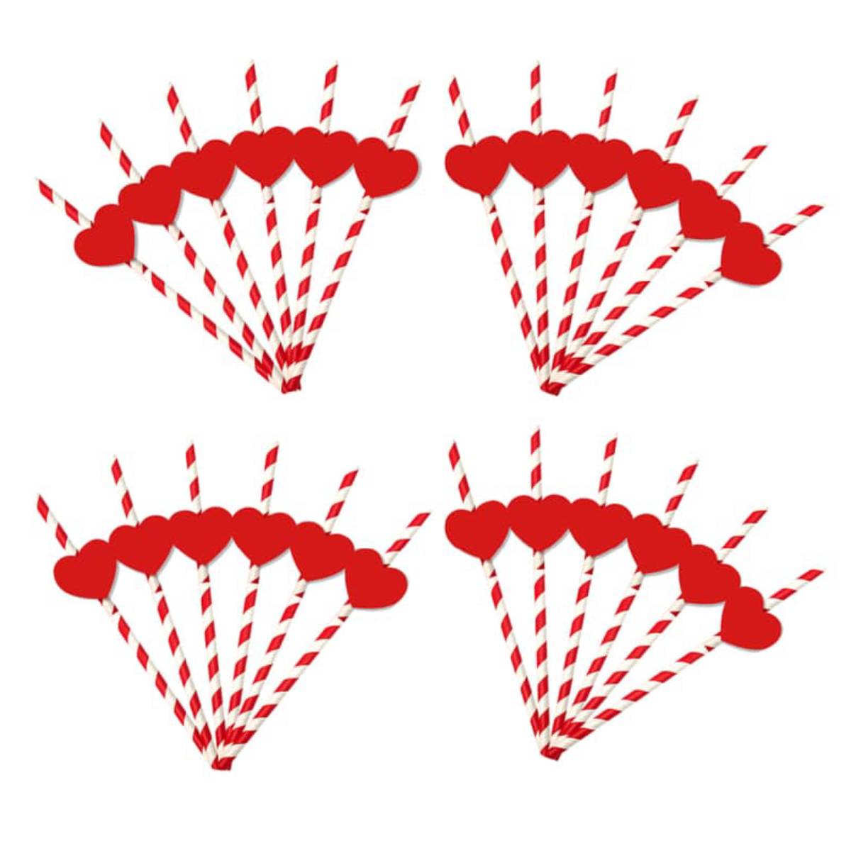 Valentine’s Day Heart Party Straws- 24 Pcs