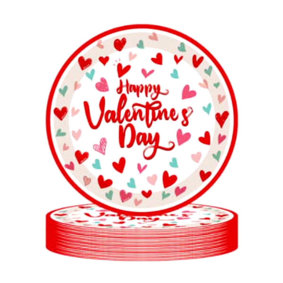 Valentine’s Day Party Plates 20 Pcs – 9 Inch