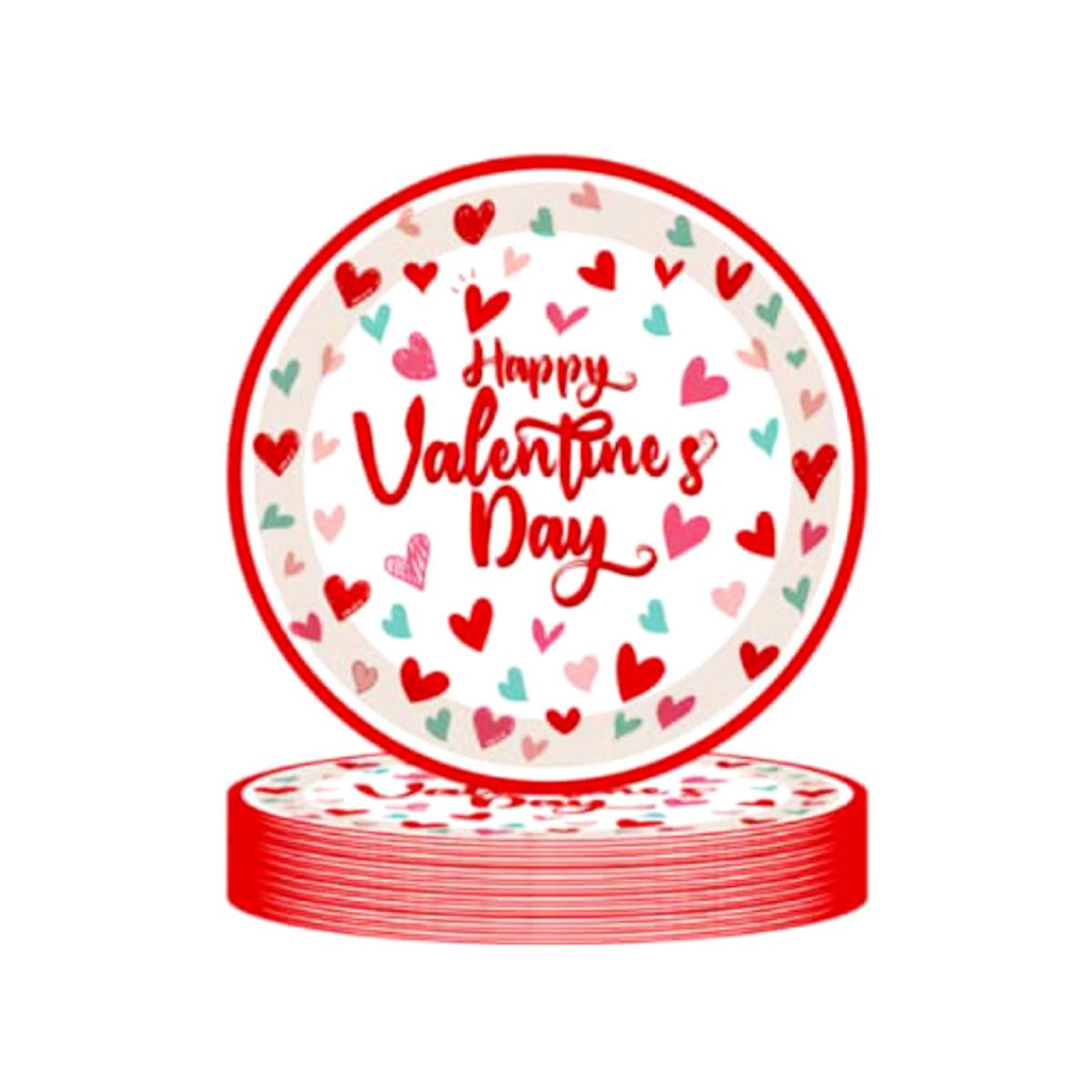Valentine’s Day Party Plates 20 Pcs – 7 Inch