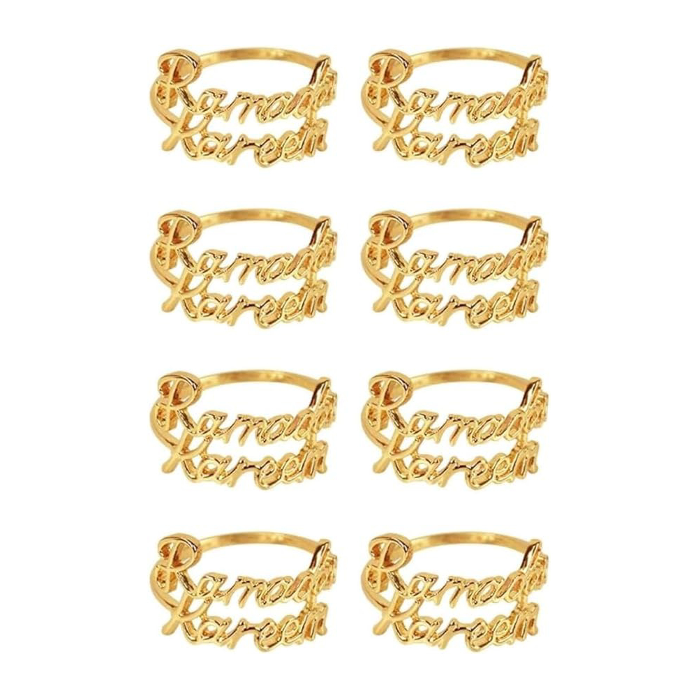 Ramadan Gold Napkin Rings Holder- 8 Pcs