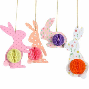 Hanging Bunny Shaped Honeycomb- 4 Pcs