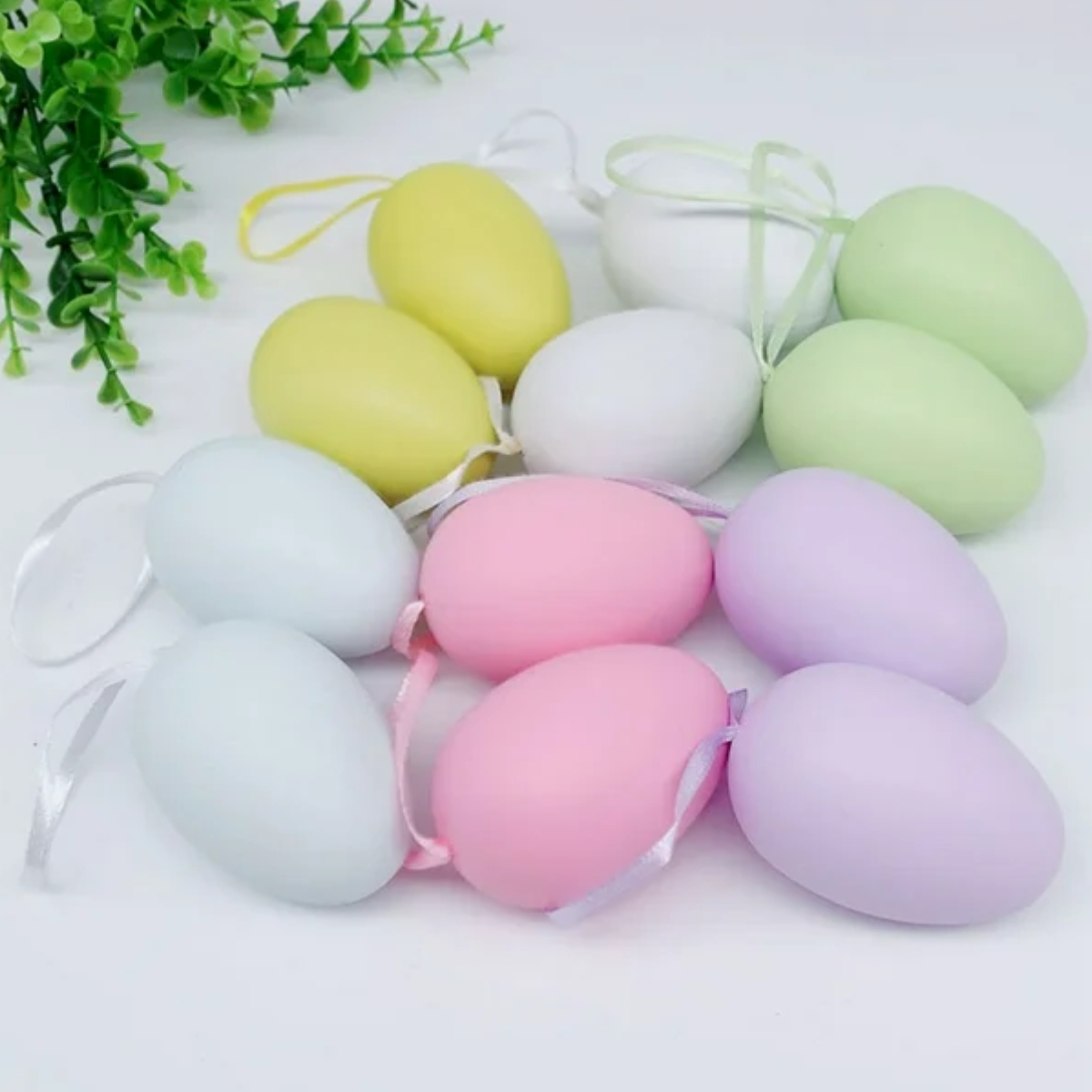 Pastel Hanging Easter Eggs Decor- 12 Pcs