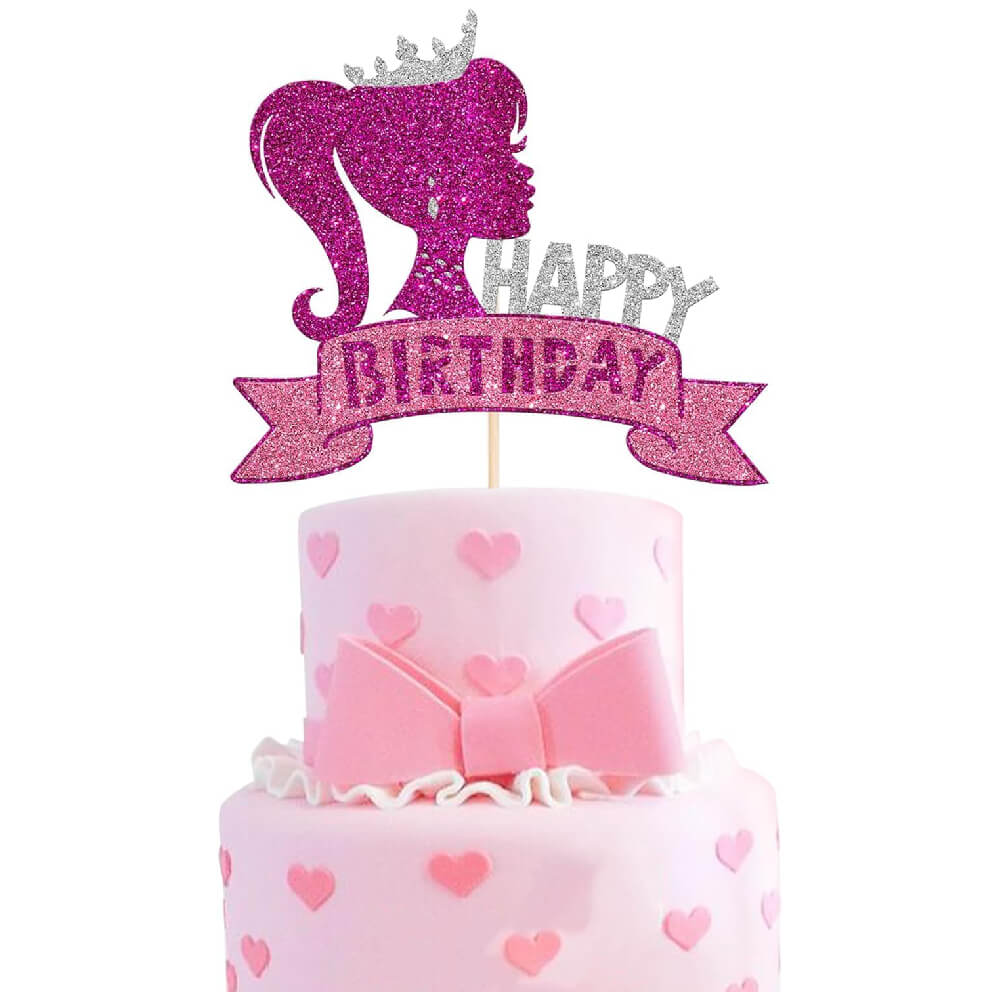 Princess Girl Happy Birthday Cake Topper