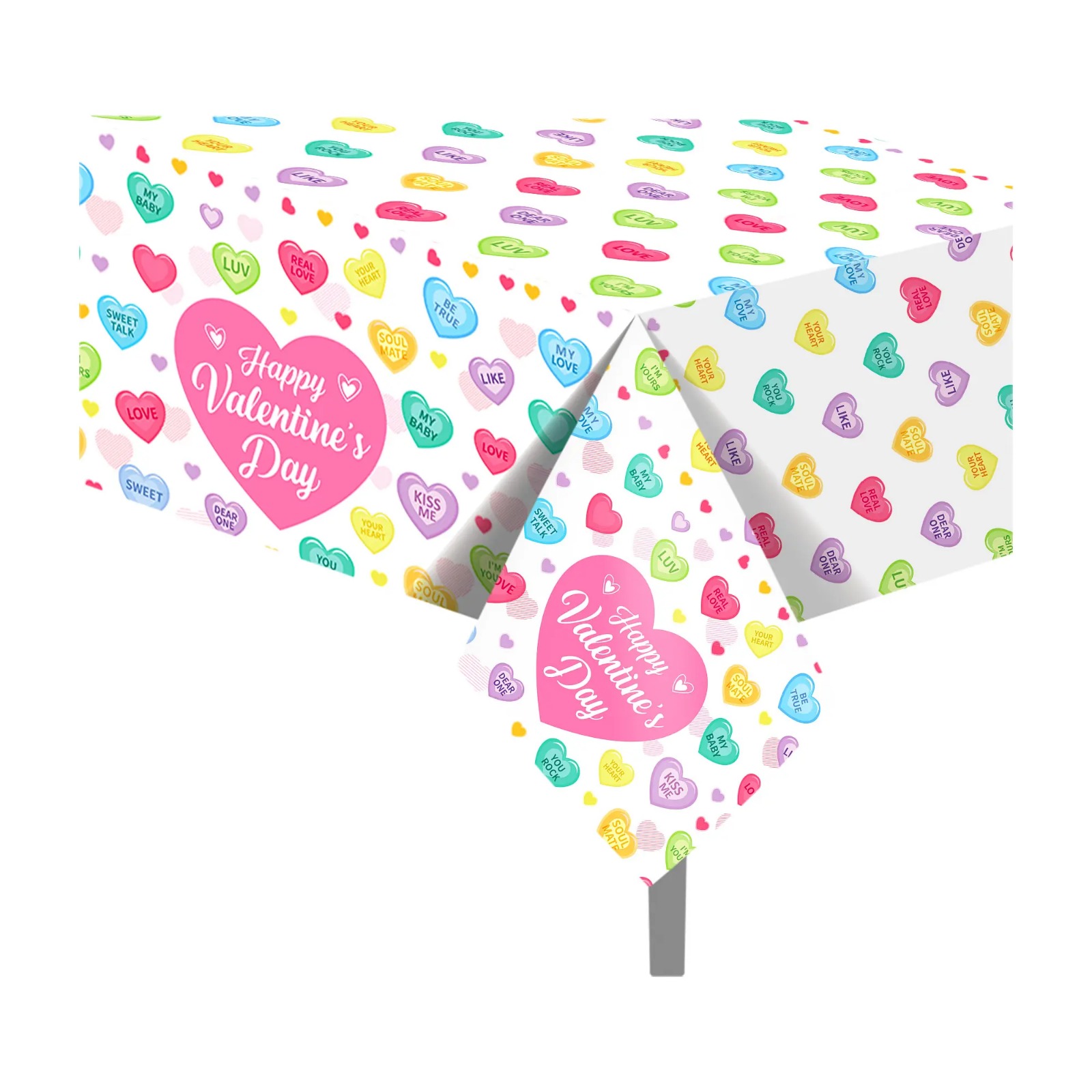 Multicolor Valentine’s Day Plastic Table Cover