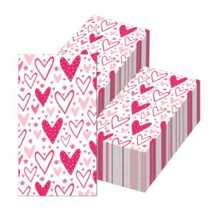 Valentine's Day Heart Print Paper Napkin- 20 Pcs